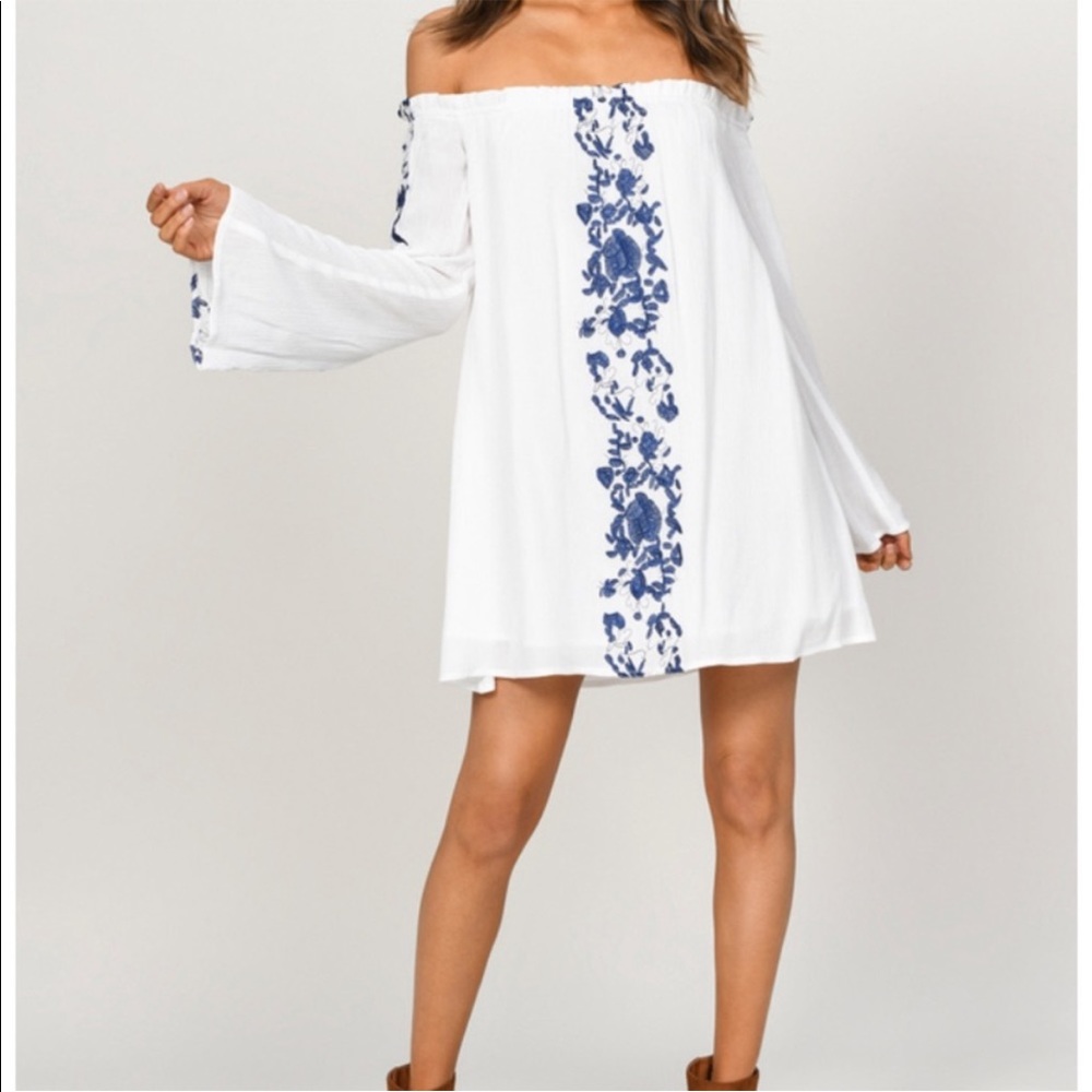 Tobi Boho Babe Embroidered Shift Dress